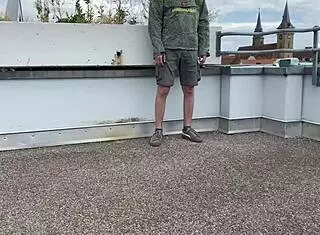 Lustful mother-in-law shares outdoor handjob and wet pussy action during summer vacation