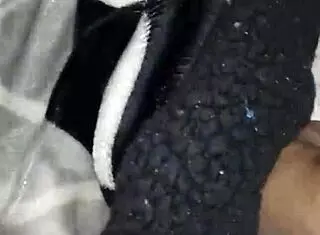 pack night four unfolds with amateur fetish feet play on bed in bedroom.