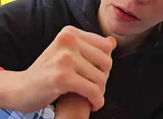 A Smoke Followed by an Unexpected Blowjob from Skinny Milf Wife