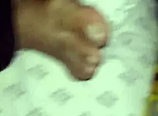 pack night four unfolds with amateur fetish feet play on bed in bedroom.