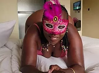 Apple Bottom 52 talks dirty while bouncing her big juicy ebony ass in this meetup.