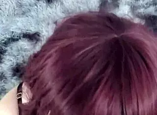 Hey, this alt redhead babe is sucking your cock before we fuck in missionary