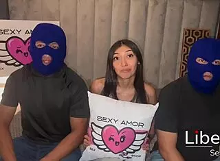 casting petite 18+ mexican girl chats with two technicians to fix her air conditioner