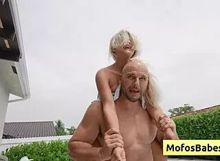 emma bugg jmac petite and naughty blonde teen sucking huge dick by the pool and loving it so much