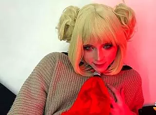 himiko toga turns 18 with her hairy pussy getting fucked deep. she takes a toy dildo in cowgirl before that first creampie in cosplay.