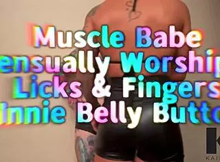 oh man i just love worshipin this muscle babe's innie belly button, lickin it sensually an fingerin it deep