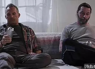 Two old guys lure teen 18+ into fucking them in 3some. They do deepthroat and ass licking in taboo dad and girl scene.