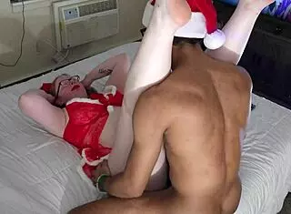 I got this redhead giving me an early Christmas gift of deep anal pounding with sloppy interracial action