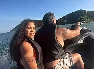 Beach Jet Ski Madness With Sexy Big Ass Brazilian Latina Teen In First Time Long Hair Adventure