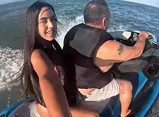 Beach Jet Ski Madness With Sexy Big Ass Brazilian Latina Teen In First Time Long Hair Adventure
