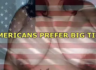 Americans prefer big tits with huge fat boobs in slow motion display.