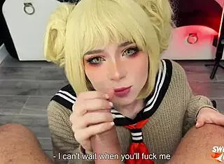 himiko toga turns 18 with her hairy pussy getting fucked deep. she takes a toy dildo in cowgirl before that first creampie in cosplay.