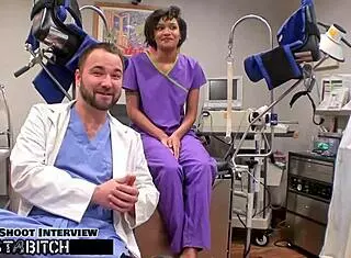 this student gets caught and then blasted with deepthroat face fucking, choking on cock while bent over in doggystyle behind the scenes