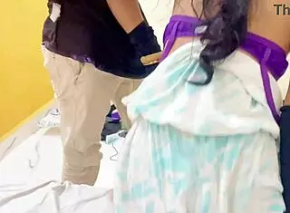 Exploring the romantic tale of Devar and Bhabhi in their intimate bedroom setting with traditional dress