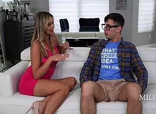 Oh wow, hottest cougar neighbor Armani Black initiates virgin dork!