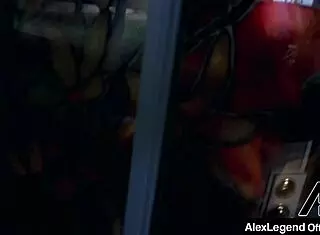 Hot babe Alex More contrasts tight pussy with gaping stretch from Alex Legend's monster cock stuffing