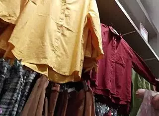 letty black caught giving blowjob in dressing room but she swallows cum anyway