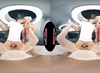 hey, let's dive into this wild threesome with blonde big tits deepthroat and pussy licking in space