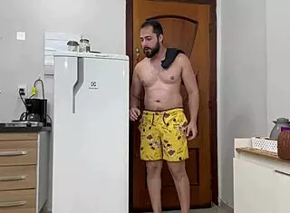 hey, this young guy convinces the hot maid to let him fill her tasty pussy with cum 😏