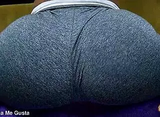 Your hard round ass shows deep cameltoe in tight lycra spandex while working out babe