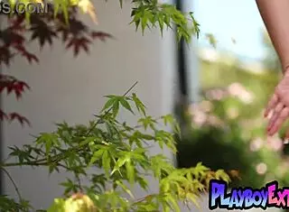 beautiful blonde teen sky wonderland elegantly displays her slender curves outdoors