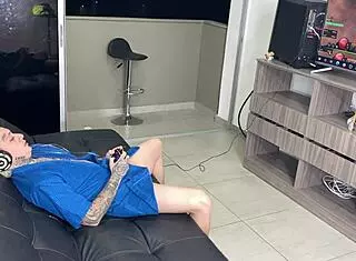 my gamer stepbrother fucks me with his big cock while he plays, um, riding cowgirl doggystyle bent over rough spanking tattoo homemade