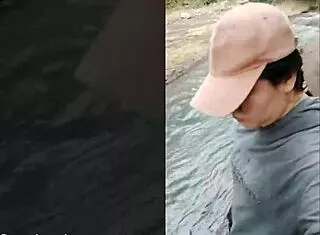 Outdoor blowjob turns intriguing with young asian beauty and her tight wet pussy in first time creampie