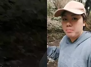 Outdoor blowjob turns intriguing with young asian beauty and her tight wet pussy in first time creampie