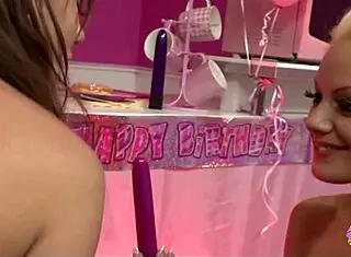 Two lesbians fondle juicy tits to get in the mood for vibrators and face sitting