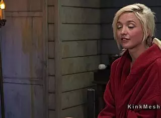 this blonde faces the hardest torment training with rough bdsm whipping and tied up bondage as she squirts from monster cock gagging