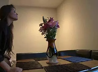 hey, this horny brunette starts with a blowjob then rides hard dick deep in her shaved pussy