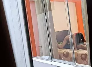 Oh man, check out my colombian neighbor riding her boyfriend in that upskirt voyeur action!