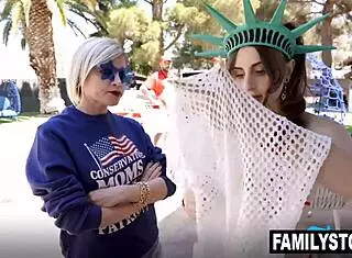 Penelope Kay Gets Cum Facial From Stepdad Will Pounder And Stepbro Josh Rivers In 3some