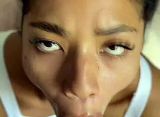 Deep blowjob with stepbrother's BBC amateur couple Nysdel