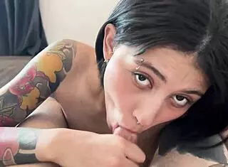 My co-worker gave me a deepthroat blowjob and swallowed my cum in the dorm.