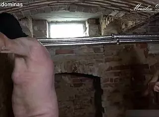 Brunette Slave Endures Whipping And Foot Domination In Bareback Femdom Session With German Mistress