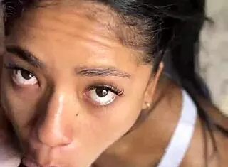 Deep blowjob with stepbrother's BBC amateur couple Nysdel