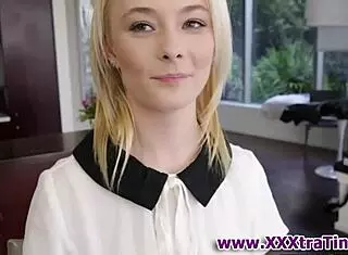 Tiny Blonde Slut Sucking Big Monster Cock In High Definition