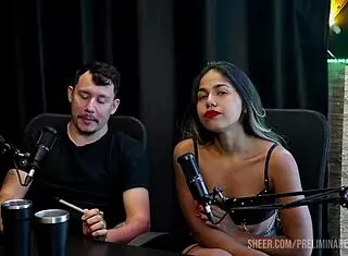 Best moments of Casal Kaliente in Preliminares Podcast featuring Bia Hot part 2 on Sheer Red