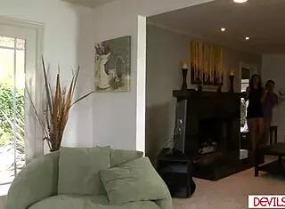 Husband and wife team up to fuck their teen babysitter in intense 3some with blowjobs and pussy licking.