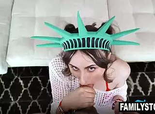 Penelope Kay Gets Cum Facial From Stepdad Will Pounder And Stepbro Josh Rivers In 3some