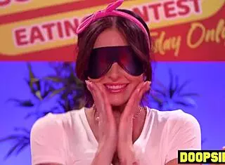 Kinky ebony babe straps on to pound blonde and curvy competitors in wild interracial lesbian threesome game 😜