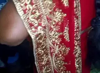 Desi Beauty Housewife Changes Sary at Home with Friend Watching Her Curvy Body.