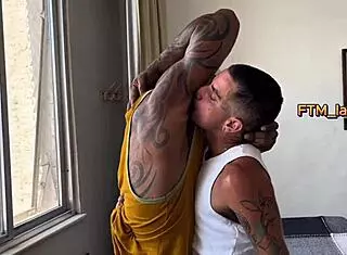 Massive brazilian cock fucks transguy raw