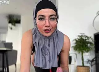 Muslim Aaliyah Yasin gets caught by housemate and receives facial cumshot