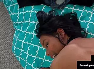 Black Tart Jenna Foxx Pussy Fucks Horny Guy for Homework with Blowjob Facial and Cowgirl Riding