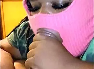 Amateur Babe Blows Bubbles with Cum After Sucking Big Black Cock Sloppily in Close Up POV