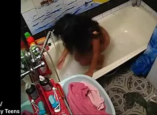 barely legal step-sister teases her tight 18+ hole on hidden camera solo