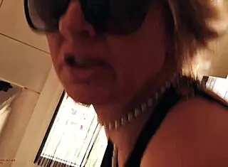 morning erection i take my cock out at the cafe behind my step mother in law