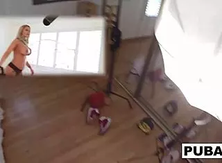 Brooklyn shoves purple toy deep in pink pussy